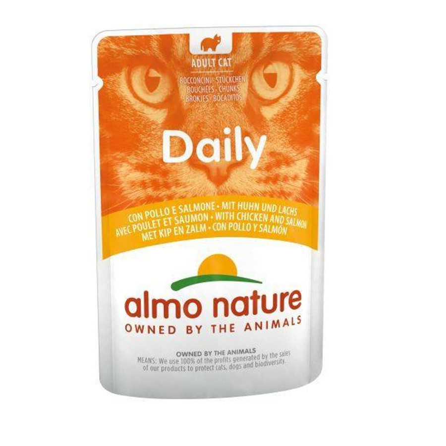 0.07 KG Almo Nature Daily comida húmida com salmão para gatos