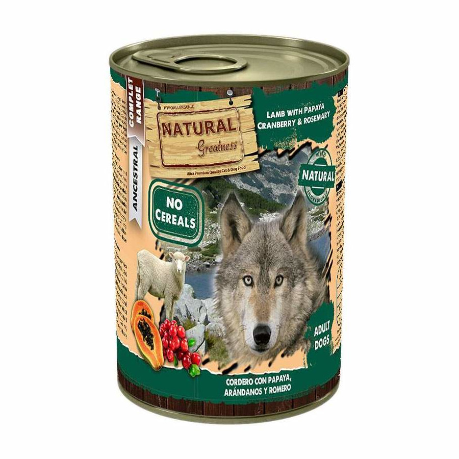 0.4 KG 400 g Natural Greatness Cordeiro com Papaia lata para cães