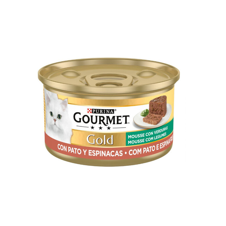 0.085 KIL Purina Gourmet Gold Mousse de Pato com Espinafres lata para gatos