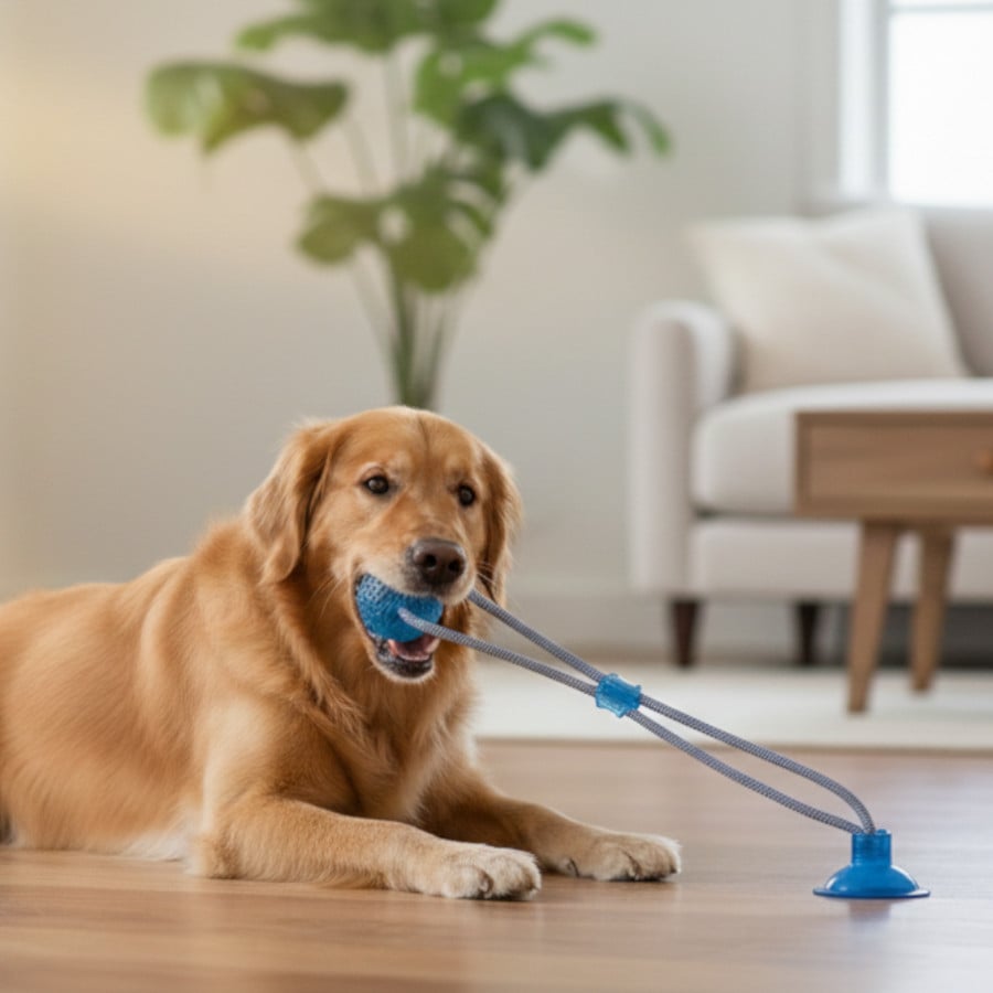 Tootoy! Pull Brinquedo interativo corda com pega para cães