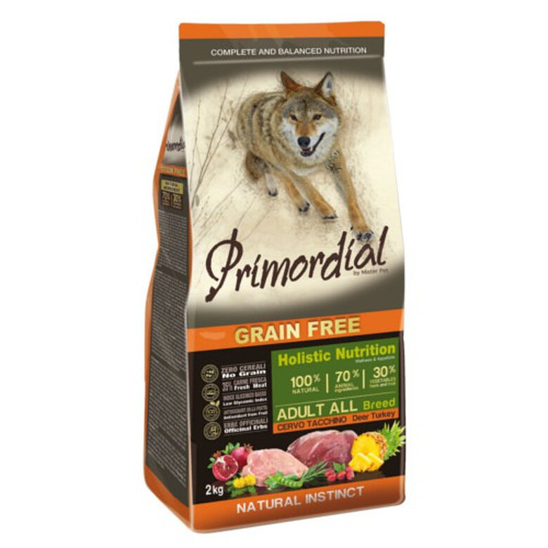 Primordial Adult Grain Free Cervo e Peru ração para cães