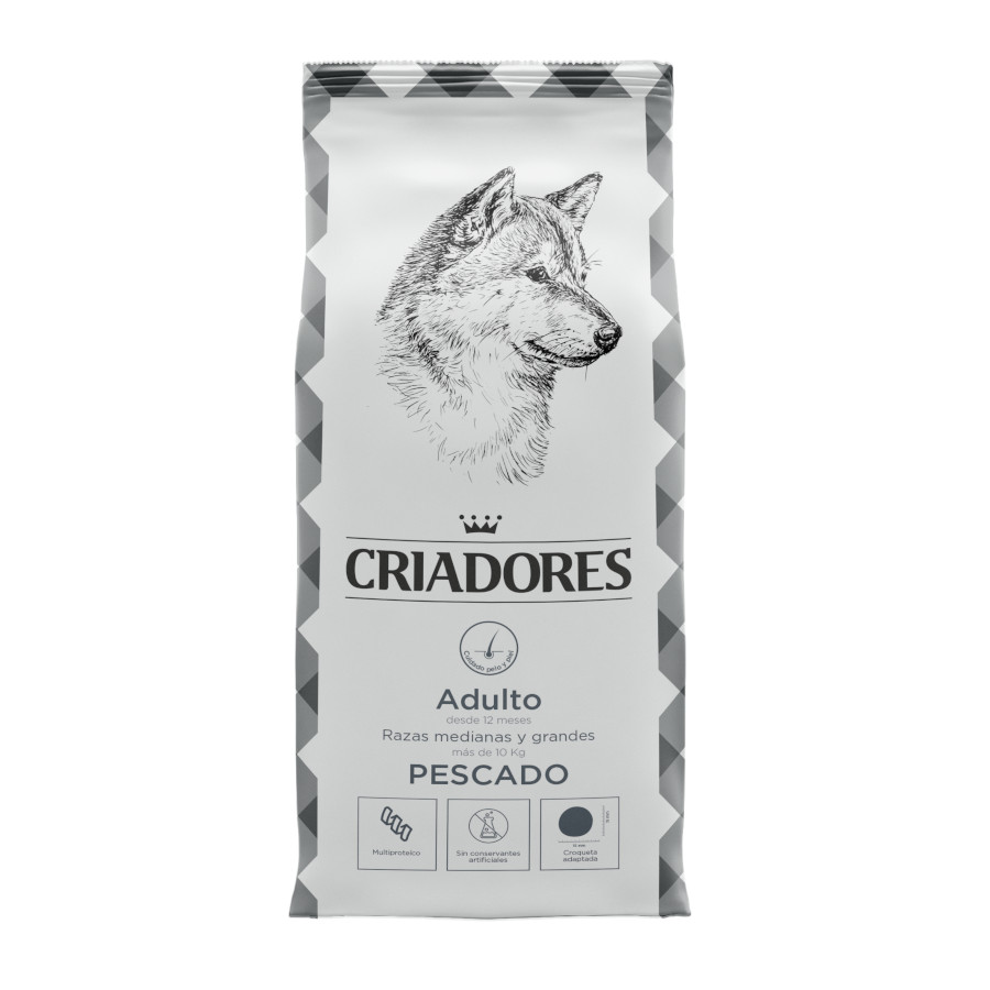 3 KG Criadores Adulto Peixe ração para cães