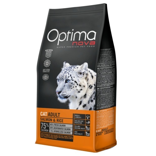 8 kg Optima Adult Nova Salmão e Arroz ração para gatos