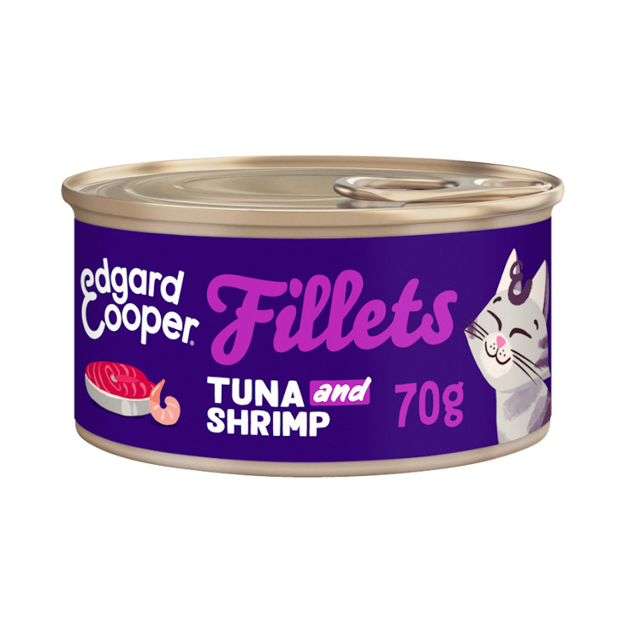 12 latas x 70 g Edgard & Cooper Alimento húmido de atum e camarão em lata para gatos Pack poupança!