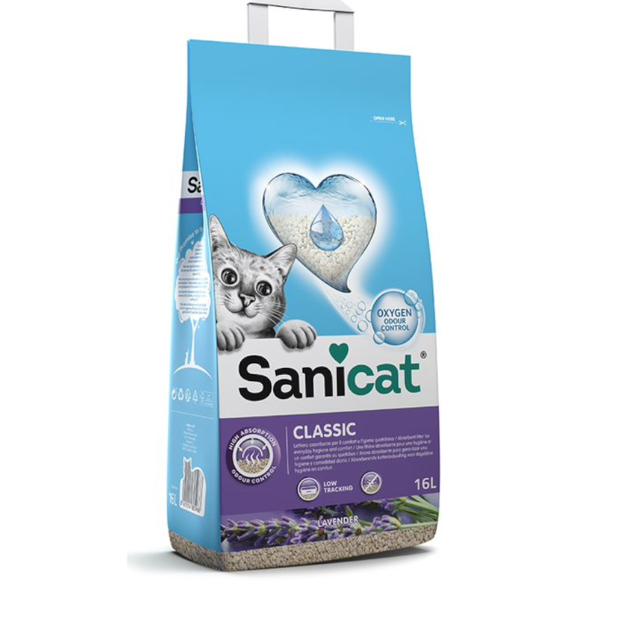 16 L Sanicat Classic Areia Absorvente Alfazema