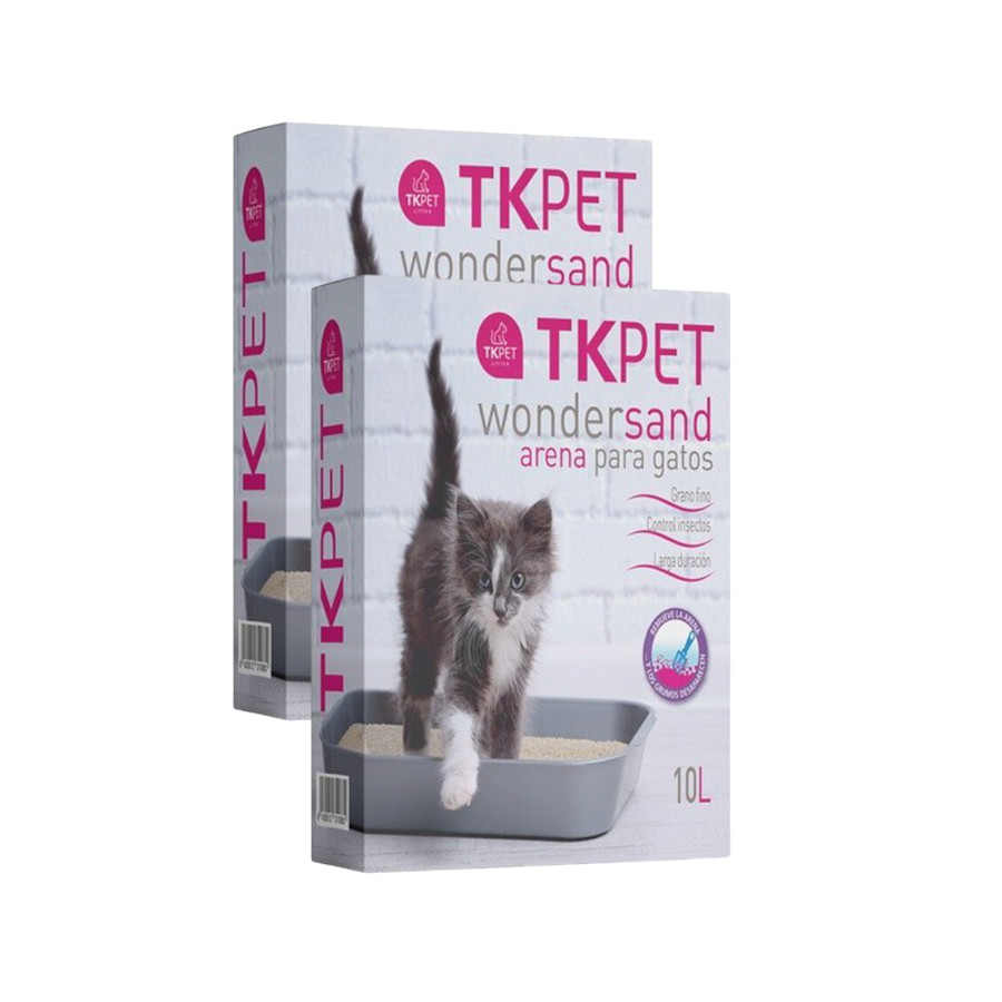 2 x 10 L TK-Pet Litter Wondersand Areia Natural para gatos Pack poupança!