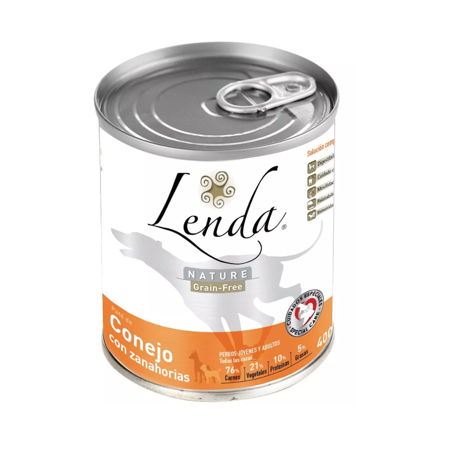 0.4 KG Lenda Nature Grain Free Coelho e Cenoura lata para cães