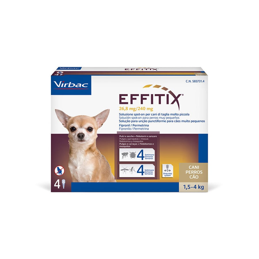 Virbac Effitix Pipetas Antiparasitárias para cães
