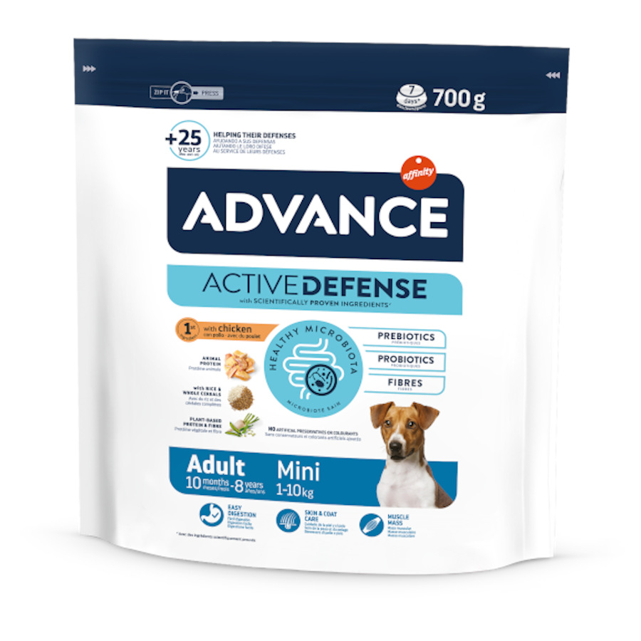 Advance Active Defense Mini Adult Frango e Arroz ração para cães