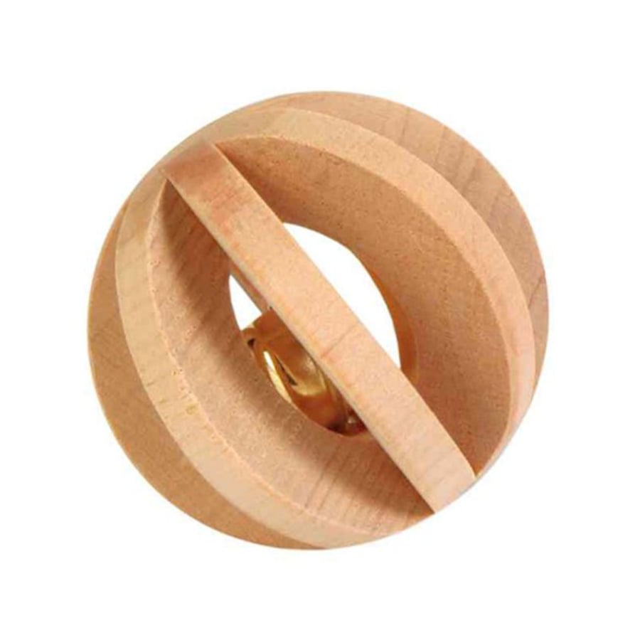 6 cm Trixie Bola de Madeira com Cascavel brinquedo  para roedores