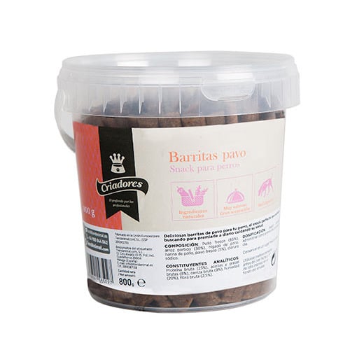1.2 kg Criadores snack barritas com peru para cães