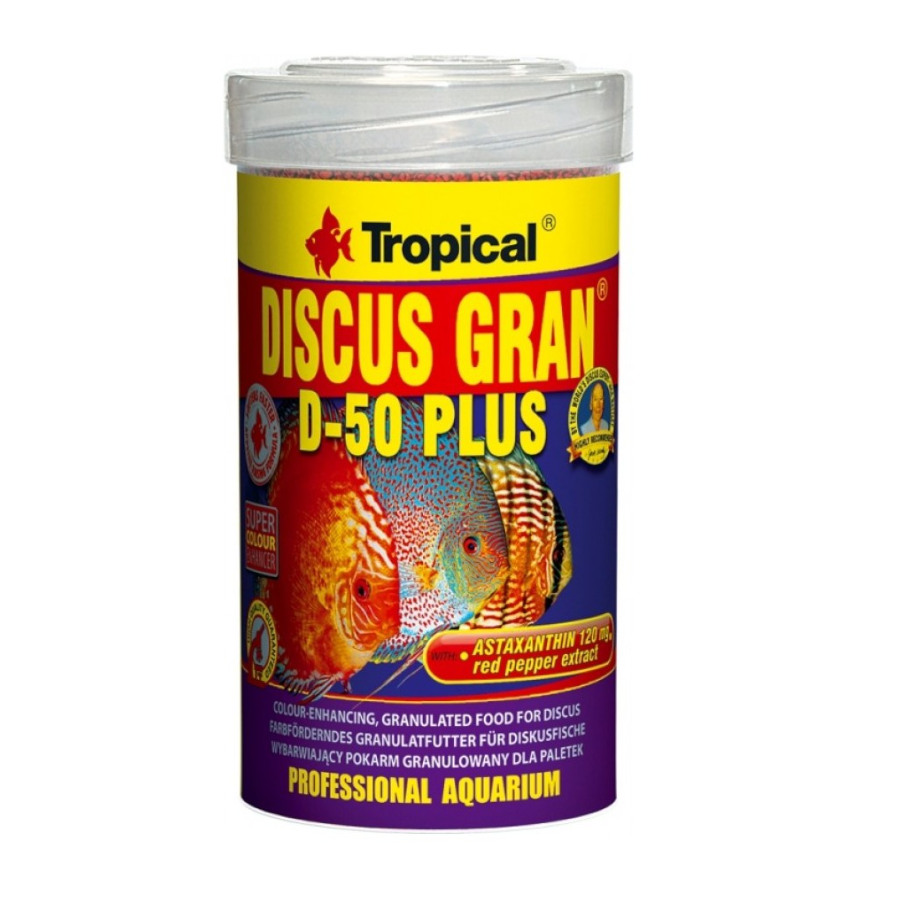 0.25 L Tropical Discus Gran D-50 Plus comida granulada para acará disco
