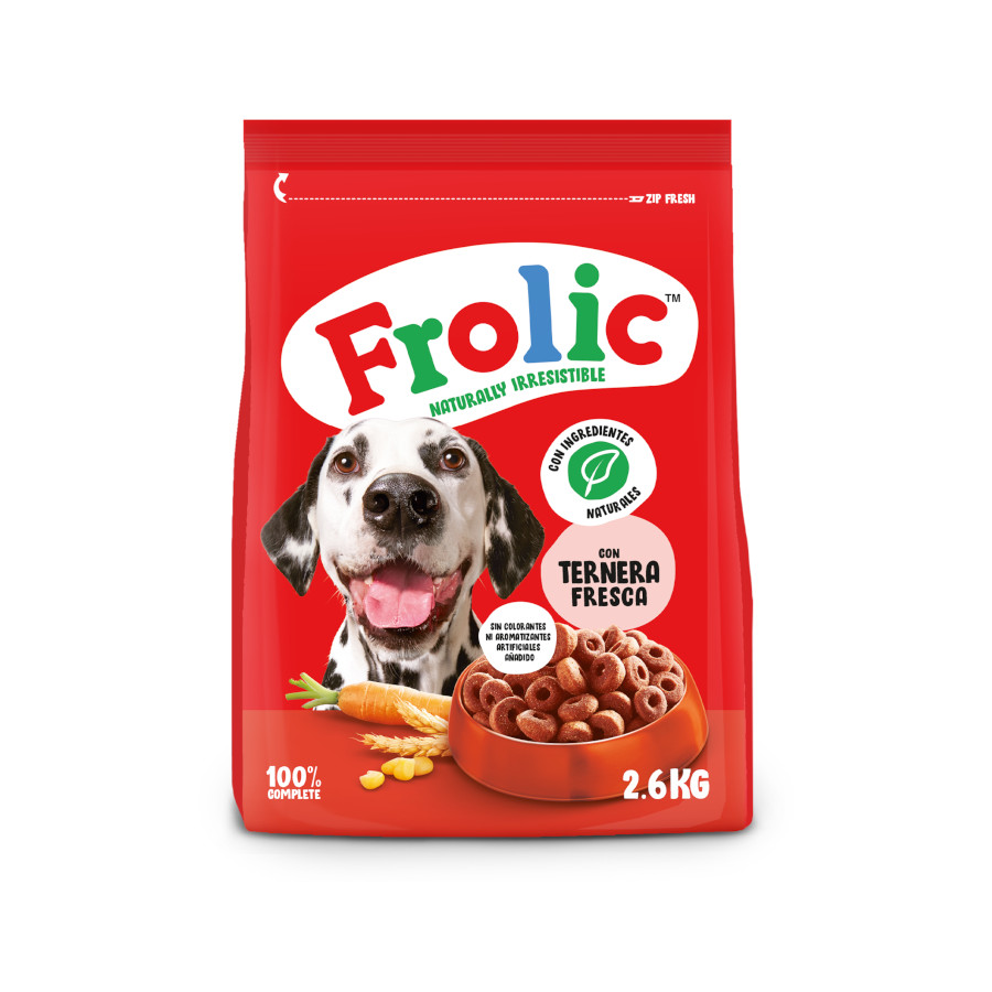 2.6 KG Frolic Ração Semi-Úmida para Cães Adultos Sabor Carne Bovina