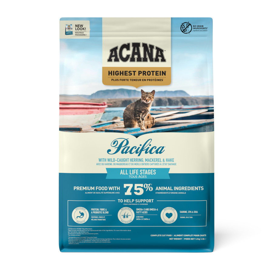 1.8 kg Acana Pacifica Peixe ração para gatos