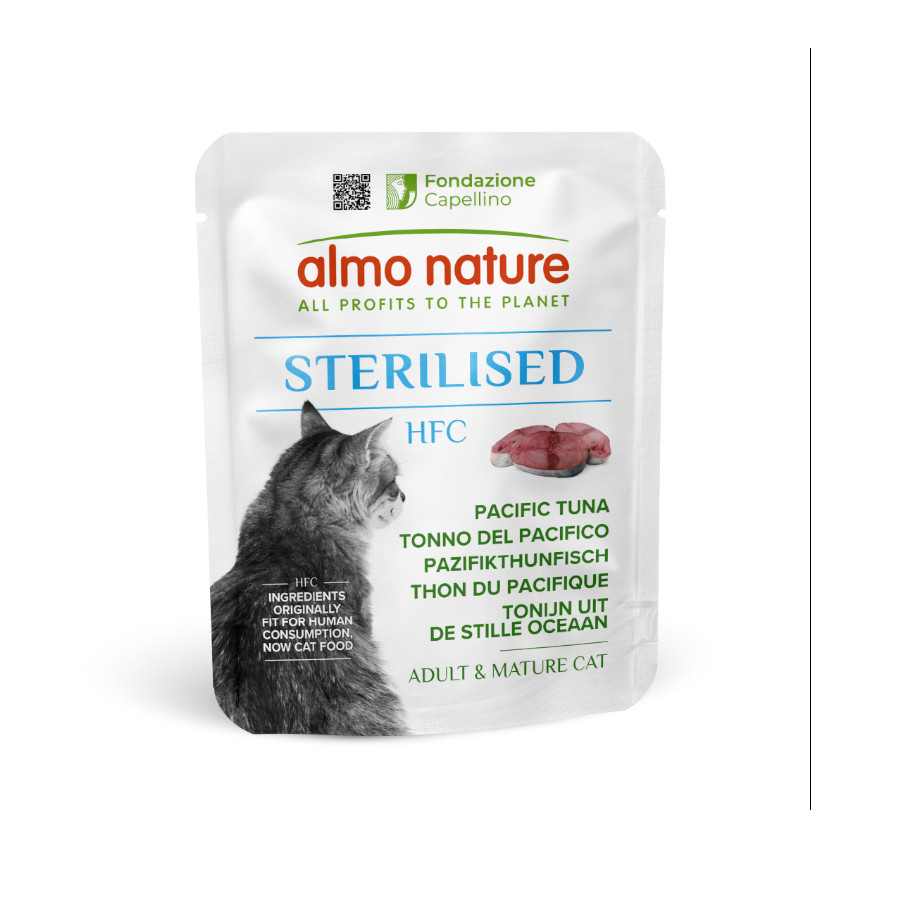 0.05 KG 50 g Almo Nature HFC esterilizado Sachê de atum do Pacífico para gatos