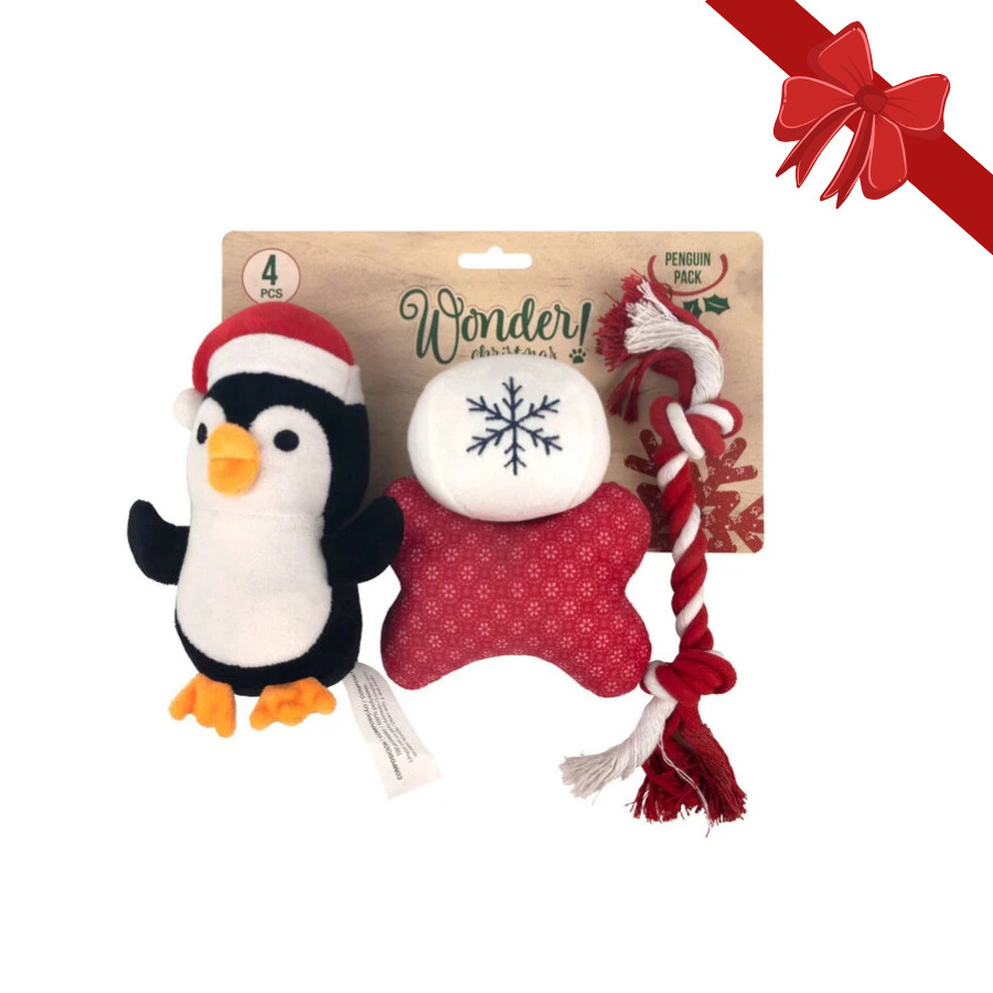 Wonder Christmas Penguin Pack Brinquedos Natalícios para cães