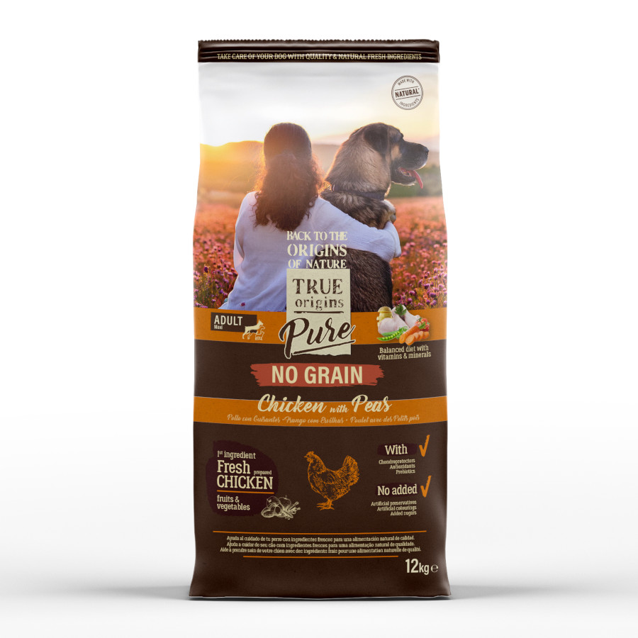 12 KG Ração para cães True Origins Pure Grain Free Adult Maxi Chicken