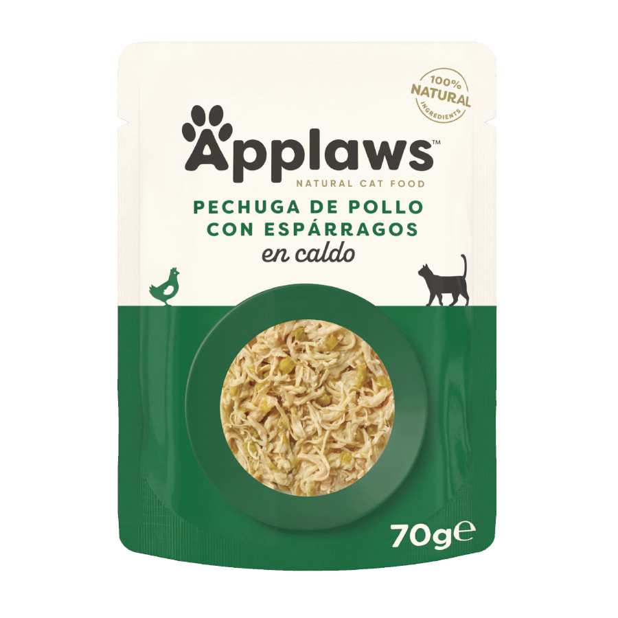 48 saquetas x 70 g Applaws Frango com Espargos para gatos Pack poupança!