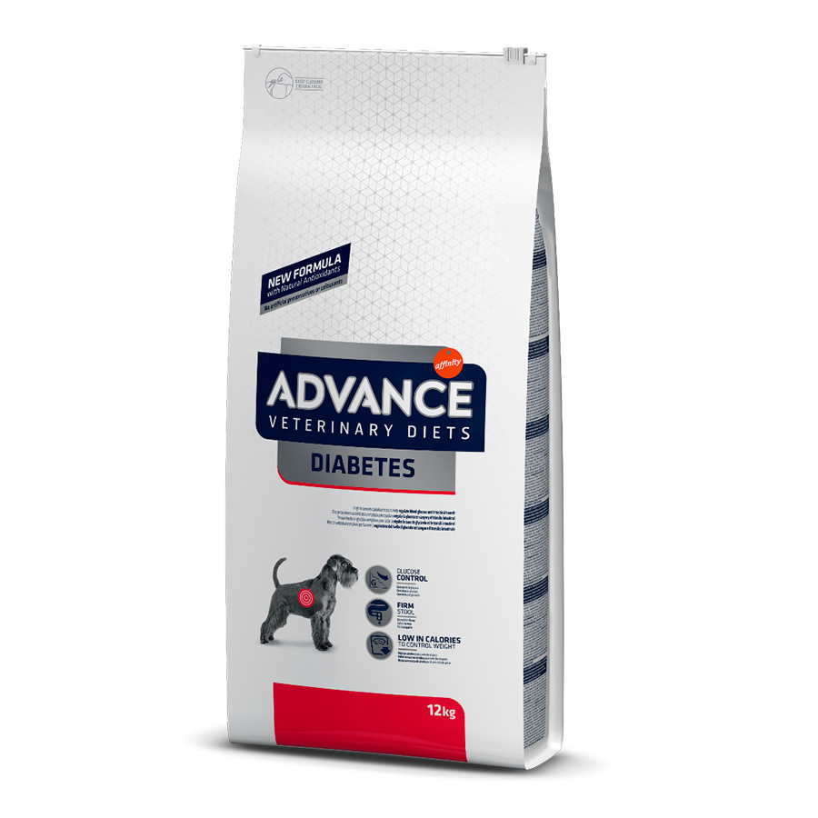 2 x 12 kg Advance Veterinary Diets Diabetes Aves ração para cães Pack poupança!
