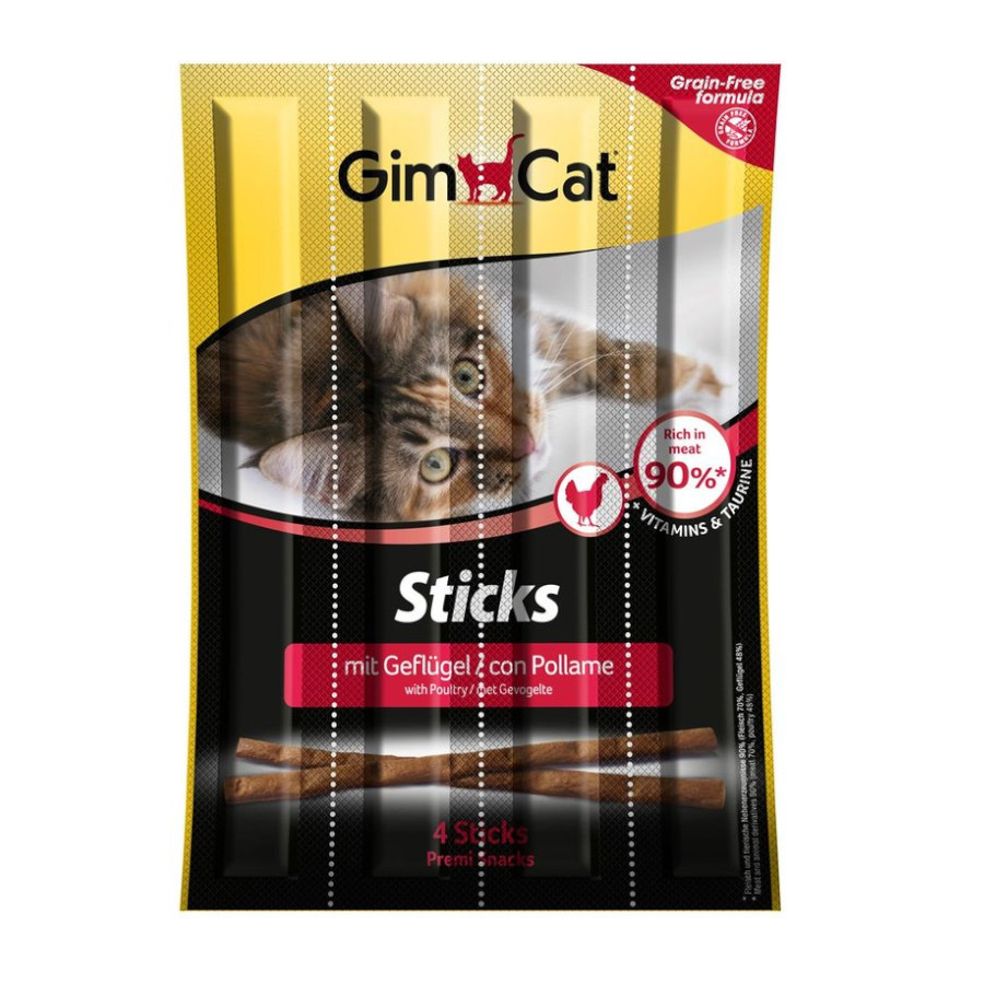 0.02 KG Gimcat palitos frango e fígado para gatos.