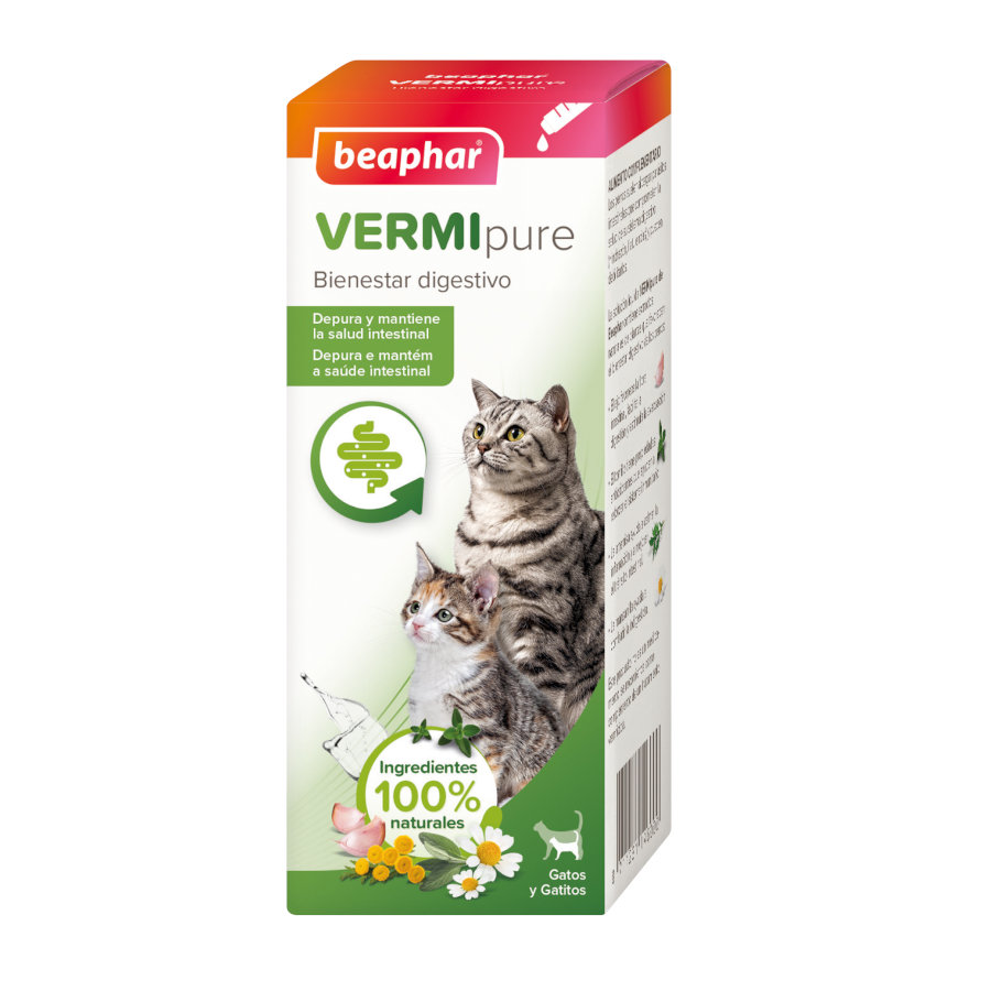Beaphar Vermi Pure desparasitante líquido para gatos, , large image number null