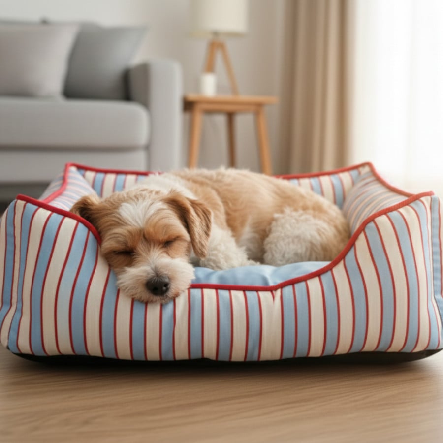 Leeby Cama riscas largas para cães