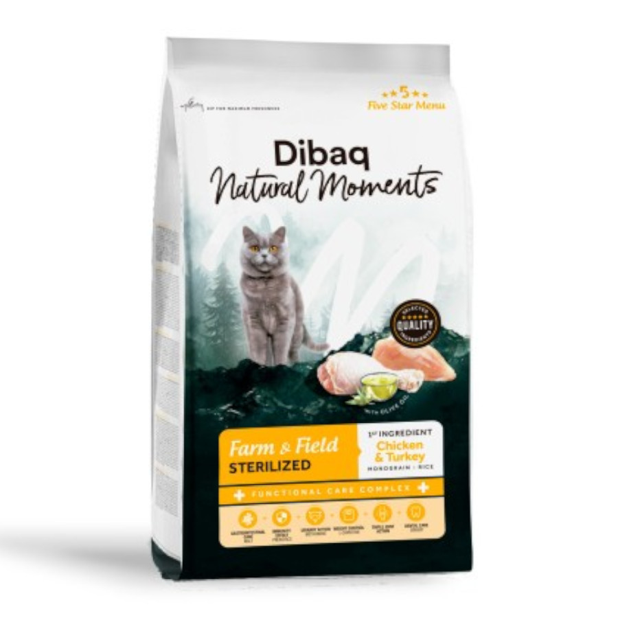 1.5 KG 1.5 kg Dibaq Natural Moments Pienso Farm&Field Sterilized para gato
