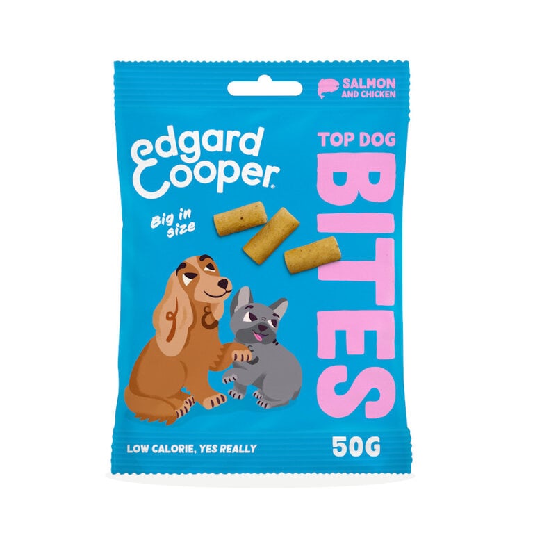 6 pacotes x 50 g Edgard y Cooper Snacks Grandes de Salmão e Frango para cães Pack poupança!