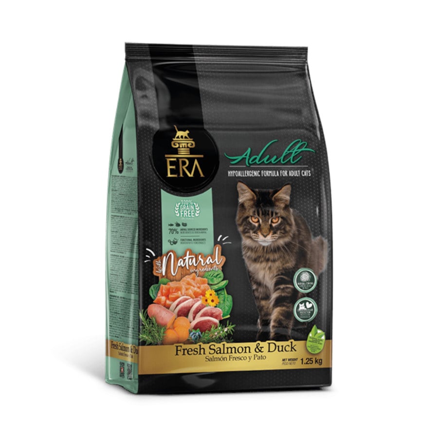 1.25 KG 1.25 kg Era Grain Free Adult Salmón y Pato pienso para gatos