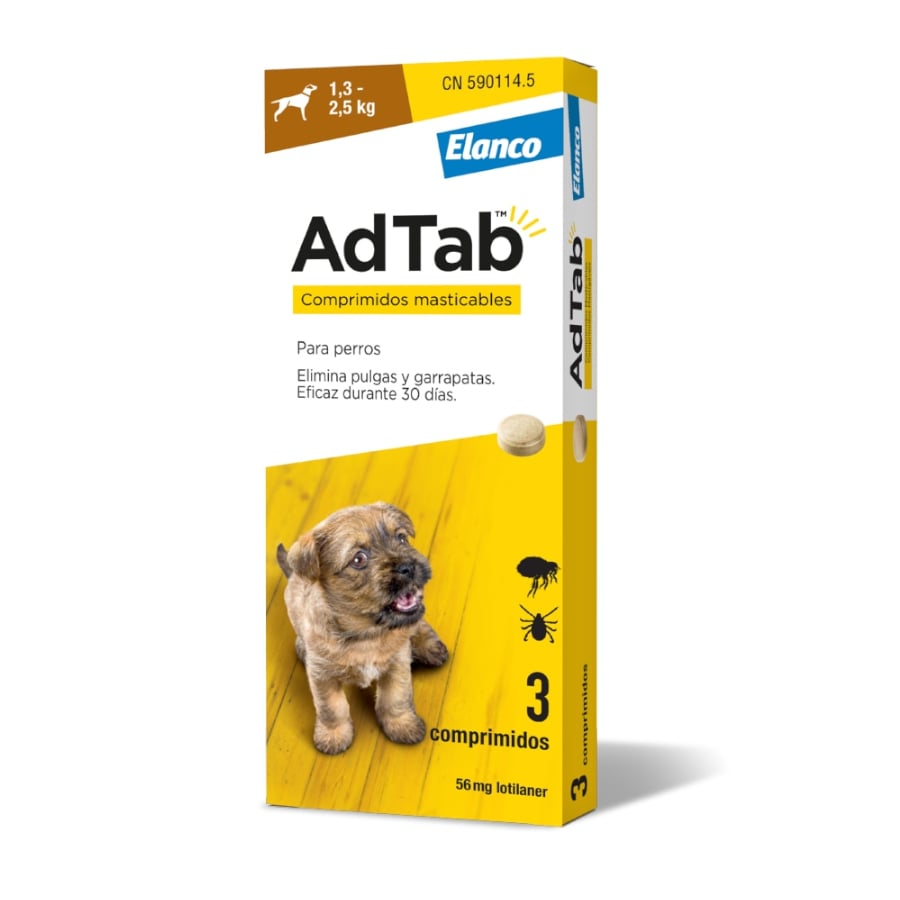 AdTab Comprimidos mastigáveis antiparasitários para cães