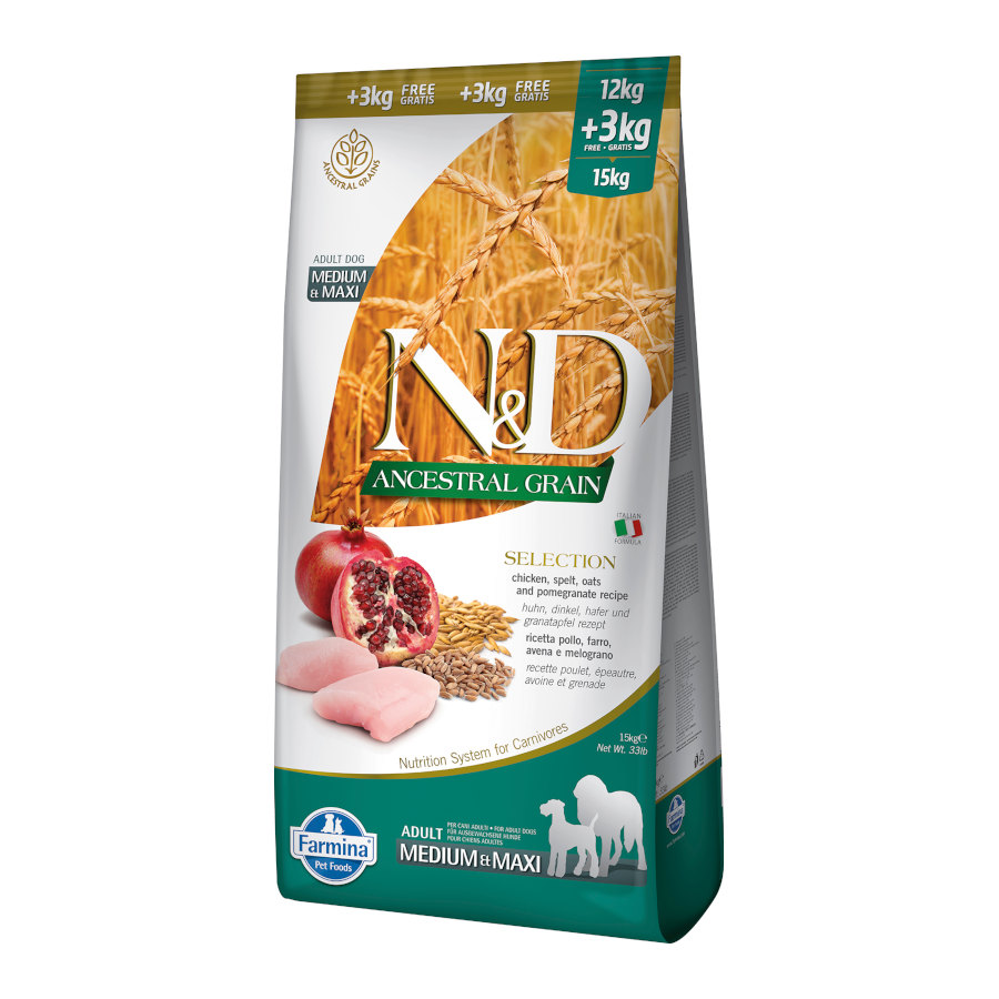 15 KG Ração para cães Farmina N&D Ancestral Grain Frango e Romã