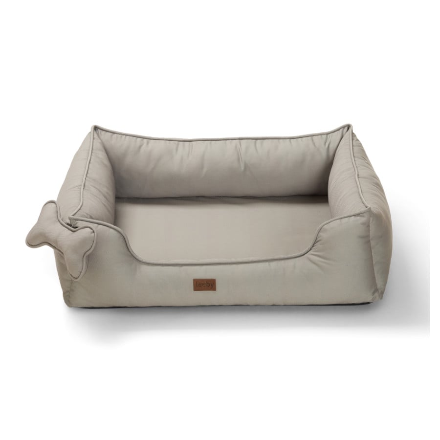 Leeby Cama taupe ortopédica para cães