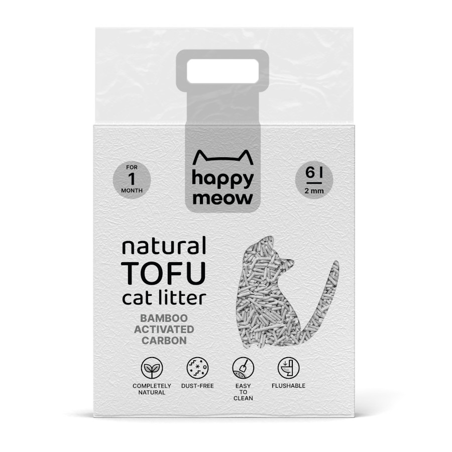 6 L 6 L Happy Meow Natural Tofu Aglomerante Bambu para gatos
