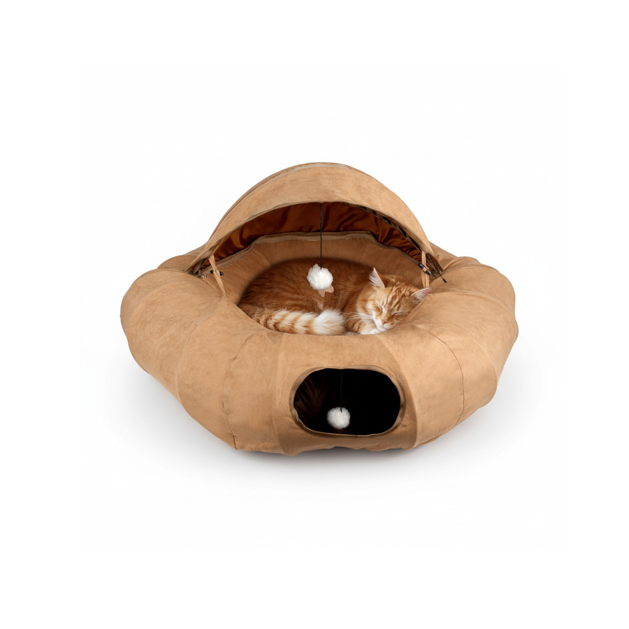 All For Paws Lamb Cat Túnel Donut Castanho Bronzeado para gatos