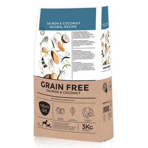12 kg Natura Diet Grain Free salmão ração para cães