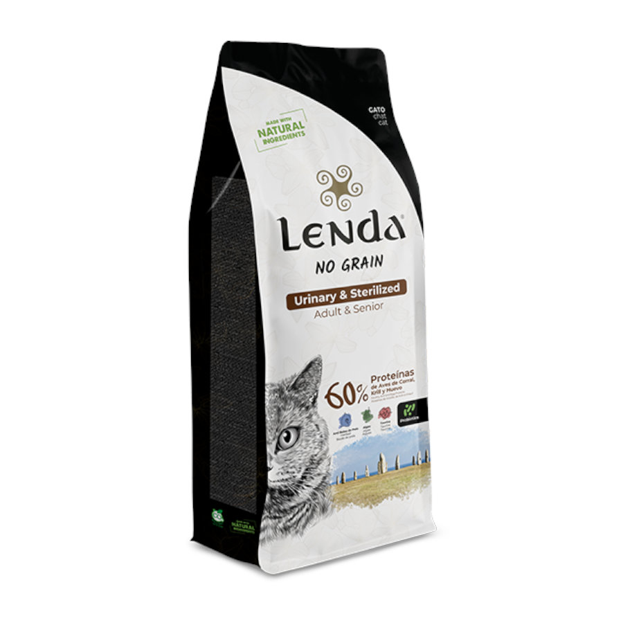 7 kg Lenda No Grain Urinary & Sterilized Adult & Senior ração para gatos