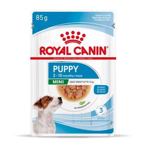 12 saquetas x 85 g Royal Canin Mini Puppy alimento húmido em molho saquetas para cães Pack poupança!