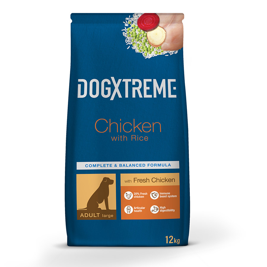 2 x 12 kg Dogxtreme Adult Maxi Frango ração para cães Pack poupança!