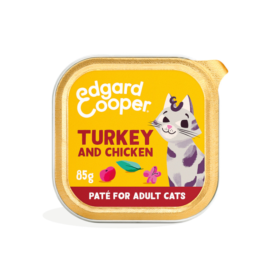 48 terrinas x 85 g Edgard Cooper Adult Peru e Frango em Patê terrina para gatos Pack poupança!
