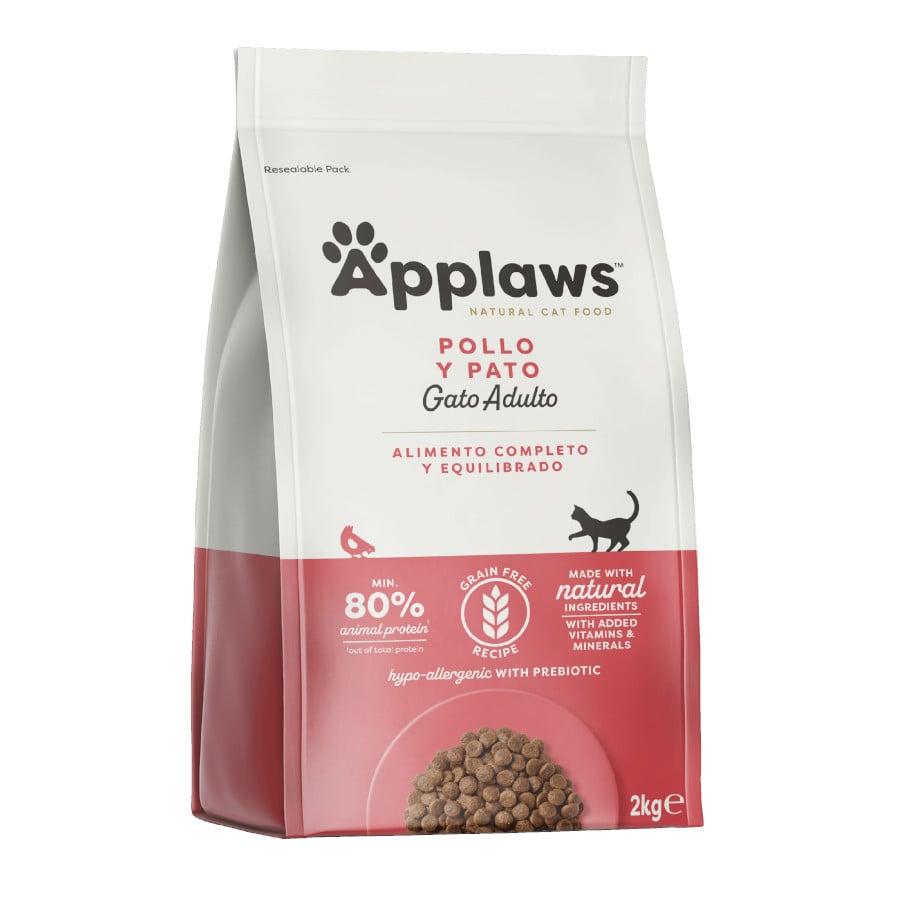 2 kg Applaws ração de frango e pato para gatos