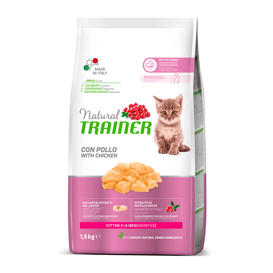 1.5 KG Natural Trainer Kitten Frango ração para gatos