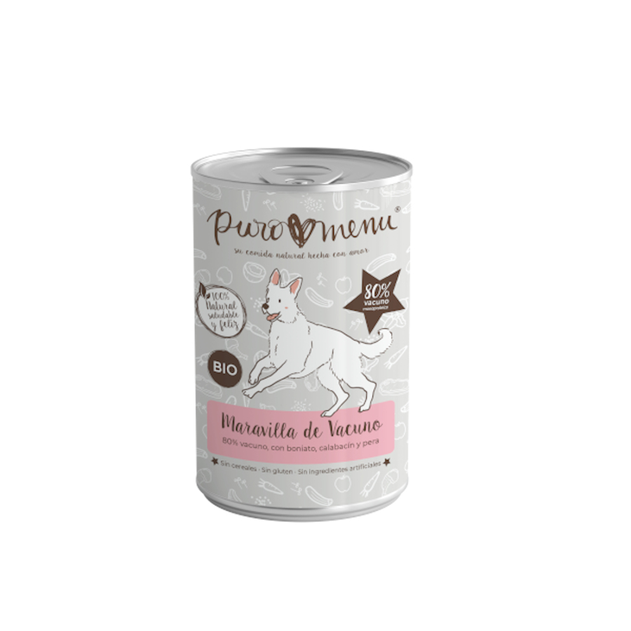 0.4 KG 400 g Puro Menu Bio Maravilla Lata de carne para cães