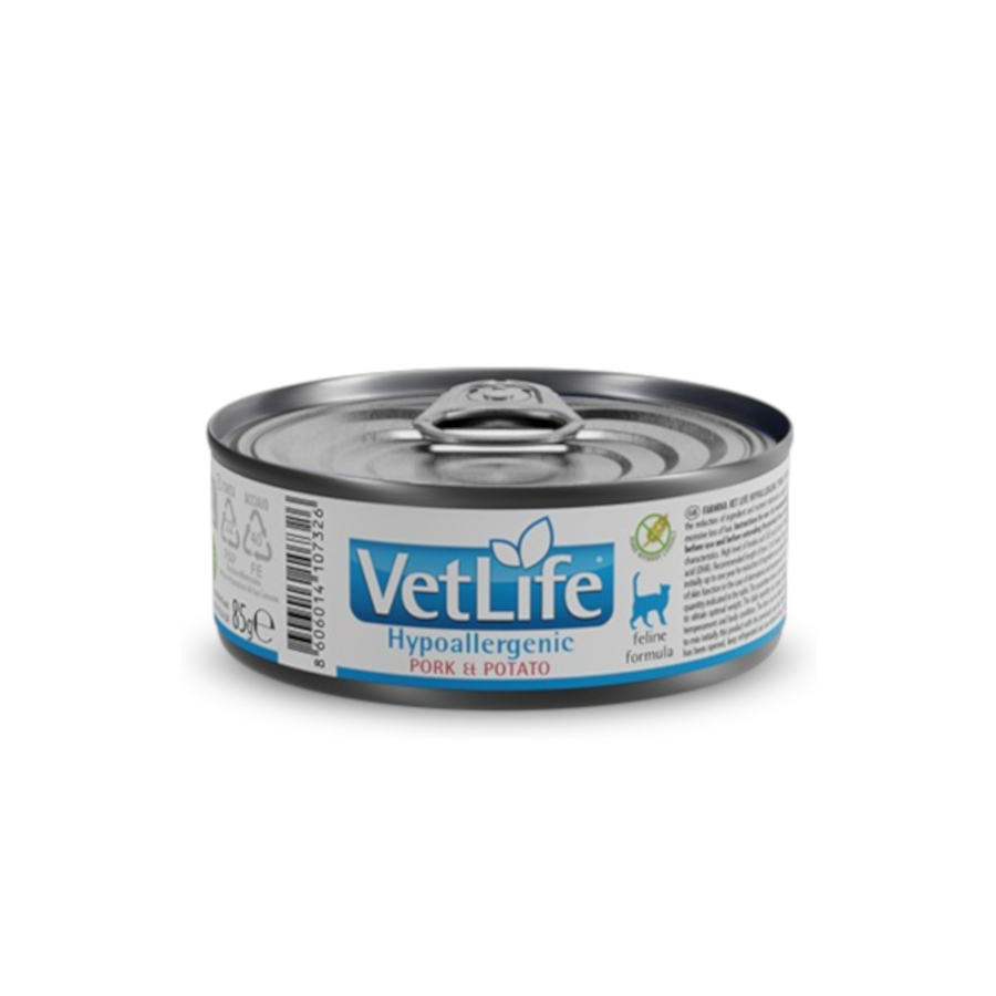 0.085 KG Farmina Vet Life lata hipoalergênica para gatos