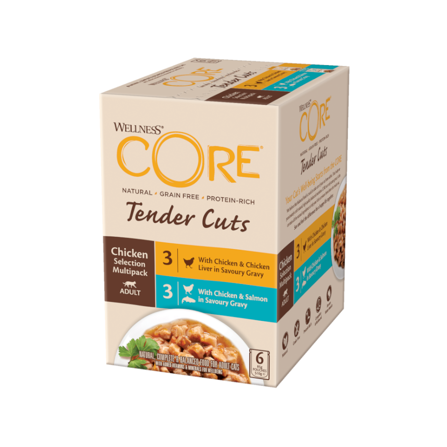 24 sobres x 10 g Wellness Core Selection Frango lata para gatos