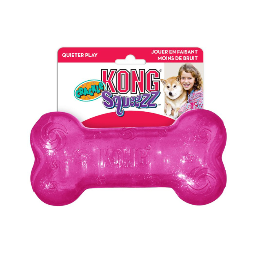 Kong Squeezz Crackle osso para cães