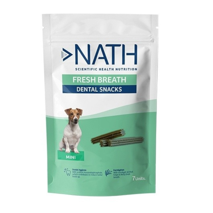 28 barritas Nath Snacks Dentales Mini Fresh Breath para perros ¡Pack ahorro!