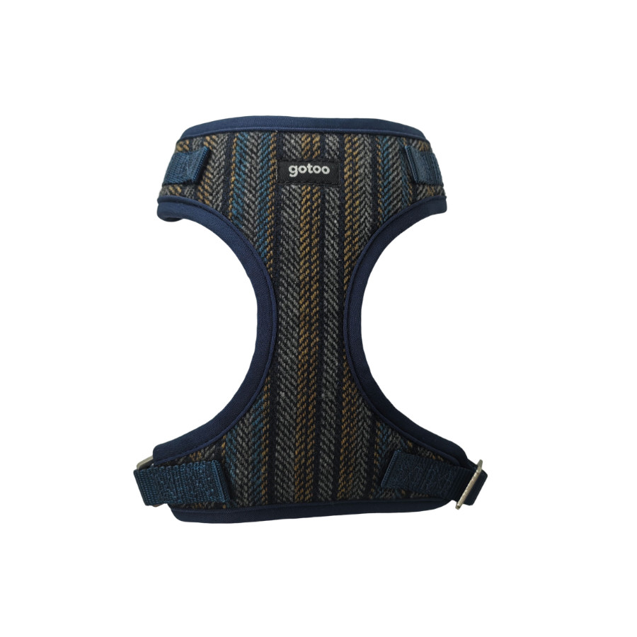 Gotoo Arnês tipo camisola Tweed azul para cães