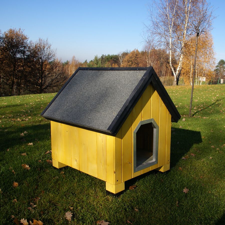 TK-Pet Alpine Casota de Madeira Amarela para cães