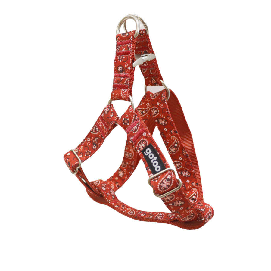 Gotoo Peitoral vermelho estampado caxemira para cães