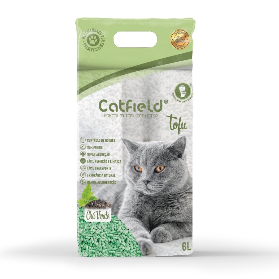 2.6 KG Catfield Soja Areia Aglomerante Chá Verde para gatos